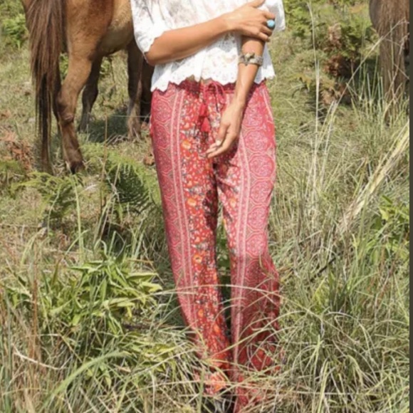 Tulle and Batiste Jamawar Rose Flair Pant - Picture 1 of 4